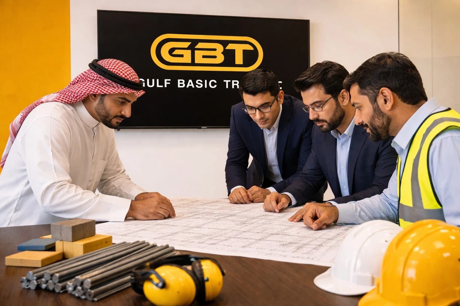 Gulf Basic Trading warehouse with building materials and industrial supplies in Saudi Arabia