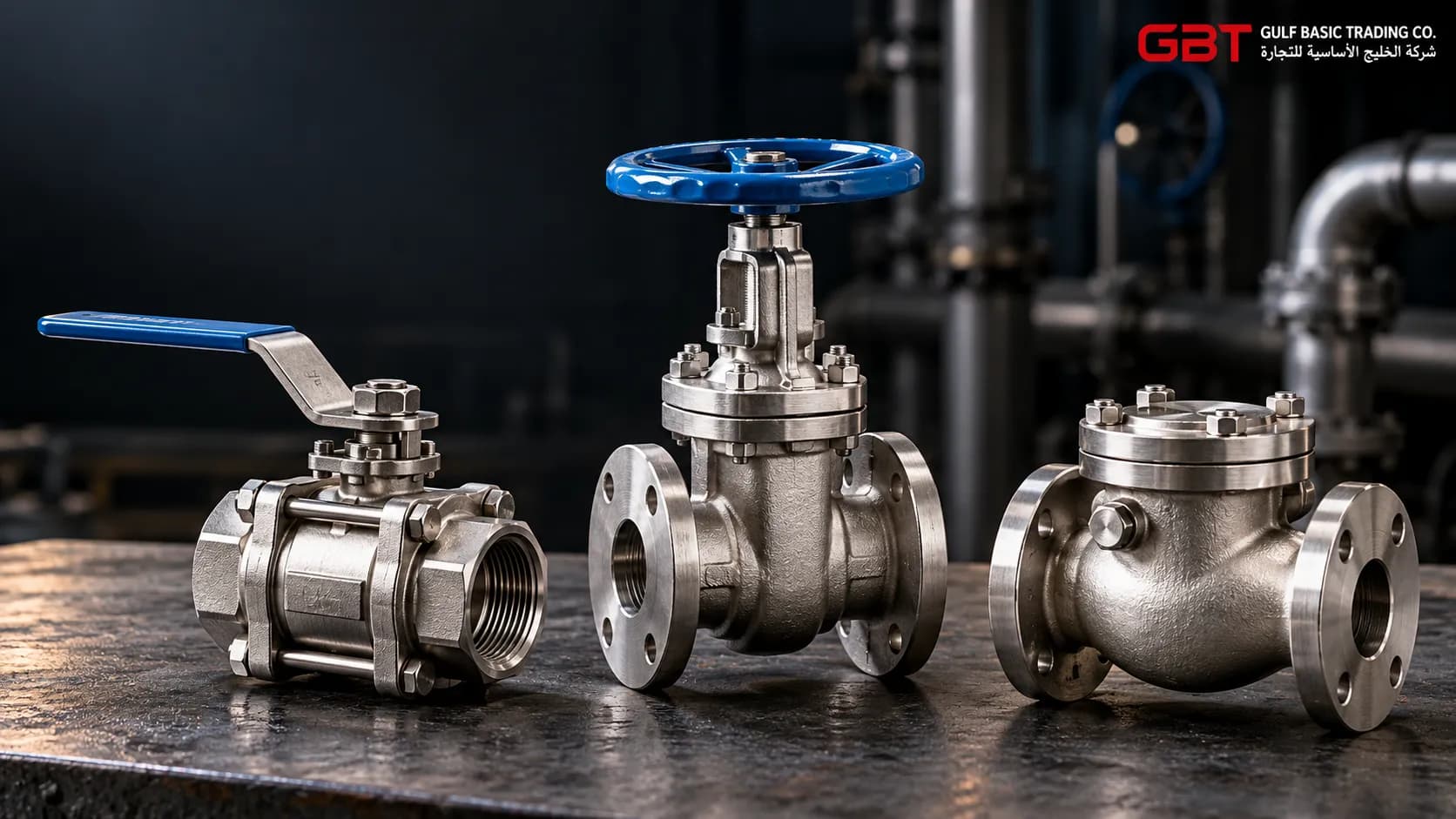 Ball Valve vs Gate Valve vs Check Valve: How to Choose the Right Valve for Your Project - Gulf Basic Trading Blog Article